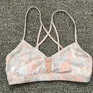 Alo pastel and mesh sports bra